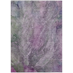 HomeRoots 8' X 10' Abstract Plum and Ivory Area Rug - Washable, Durable Design for Indoor & Outdoor Spaces 658618