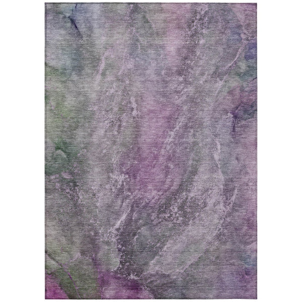 HomeRoots 8' X 10' Abstract Plum and Ivory Area Rug - Washable, Durable Design for Indoor & Outdoor Spaces 658618