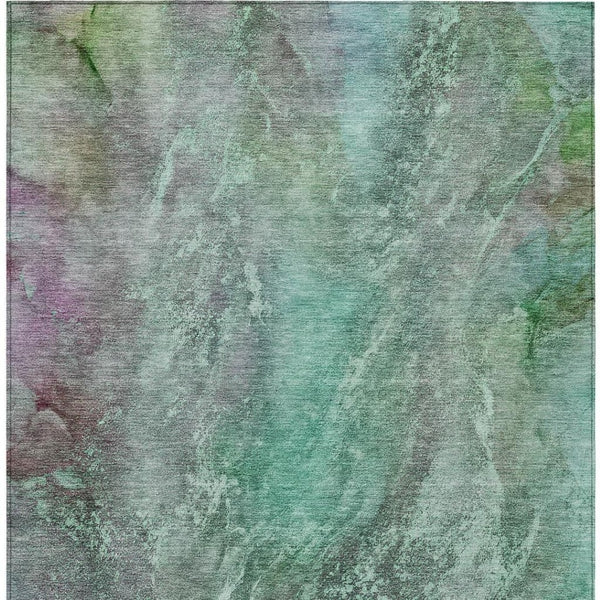 HomeRoots 5' X 8' Teal Blue and Purple Abstract Area Rug - Stylish, Washable, Durable for Indoor & Outdoor Use 658622