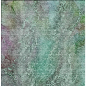 HomeRoots 9' X 12' Teal Blue & Purple Abstract Area Rug – Stylish, Washable, Indoor/Outdoor, Stain Resistant! 658625