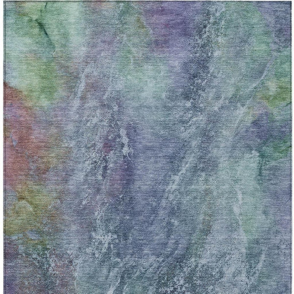 HomeRoots 8' X 10' Abstract Washable Rug – Blue, Gray & Green Indoor/Outdoor Design, Durable & Stylish Decor 658630