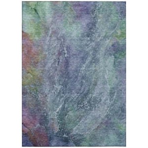 HomeRoots 8' X 10' Abstract Washable Rug – Blue, Gray & Green Indoor/Outdoor Design, Durable & Stylish Decor 658630