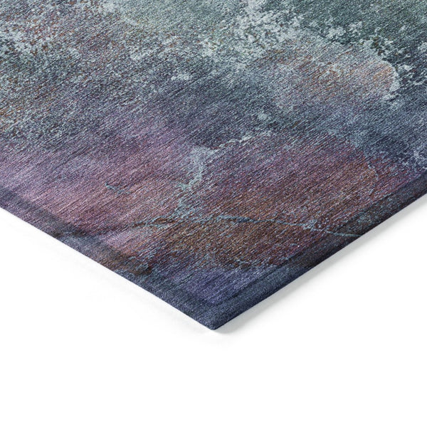 HomeRoots 8' X 10' Abstract Washable Rug – Blue, Gray & Green Indoor/Outdoor Design, Durable & Stylish Decor 658630