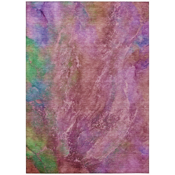 HomeRoots 8' Blush Green & Purple Abstract Washable Area Rug - Durable, Stain-Resistant for Indoor & Outdoor Use 658636