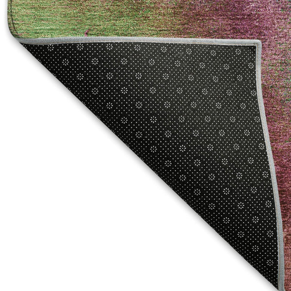 HomeRoots 8' Blush Green & Purple Abstract Washable Area Rug - Durable, Stain-Resistant for Indoor & Outdoor Use 658636