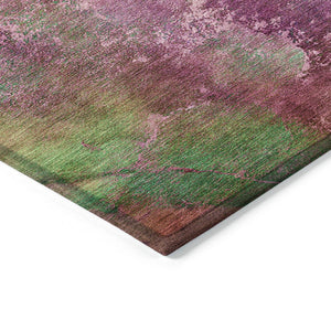 HomeRoots 8' Blush Green & Purple Abstract Washable Area Rug - Durable, Stain-Resistant for Indoor & Outdoor Use 658636