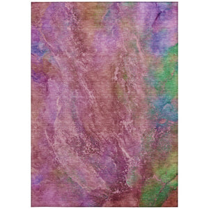 HomeRoots 8' Blush Green & Purple Abstract Washable Area Rug - Durable, Stain-Resistant for Indoor & Outdoor Use 658636