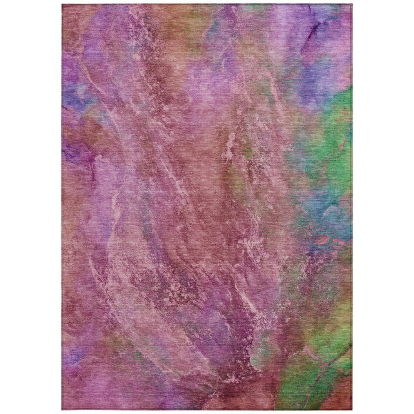 HomeRoots 8' Blush Green & Purple Abstract Washable Area Rug - Durable, Stain-Resistant for Indoor & Outdoor Use 658636