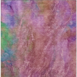 HomeRoots 10' Blush Green and Purple Abstract Area Rug - Stylish, Washable, Indoor/Outdoor, Durable Design 658638