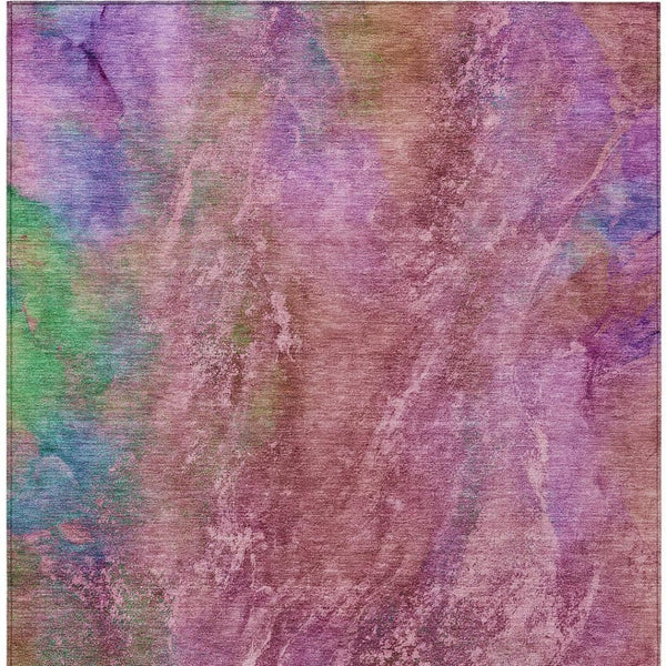 HomeRoots 10' Blush Green and Purple Abstract Area Rug - Stylish, Washable, Indoor/Outdoor, Durable Design 658638