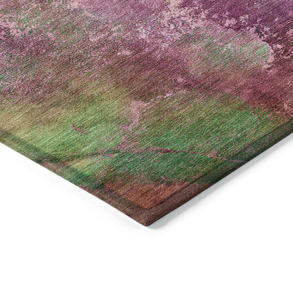 HomeRoots 10' Blush Green and Purple Abstract Area Rug - Stylish, Washable, Indoor/Outdoor, Durable Design 658638