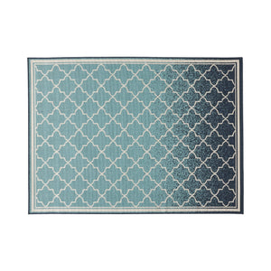 English Elm Christopher Knight Home® - MERIDIAN Blue Ombre Polypropylene Area Rug 5'3" x 7' Machine-Woven Low Pile Durable 100% Polypropylene Comfortable Accent 65864.00