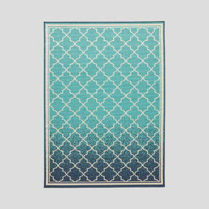 English Elm Christopher Knight Home® - MERIDIAN Blue Ombre Polypropylene Area Rug 5'3" x 7' Machine-Woven Low Pile Durable 100% Polypropylene Comfortable Accent 65864.00
