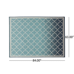 English Elm Christopher Knight Home® - MERIDIAN Blue Ombre Polypropylene Area Rug 5'3" x 7' Machine-Woven Low Pile Durable 100% Polypropylene Comfortable Accent 65864.00