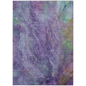 HomeRoots 10' X 14' Vibrant Purple and Green Abstract Washable Rug - Perfect for Indoor and Outdoor Spaces! 658650