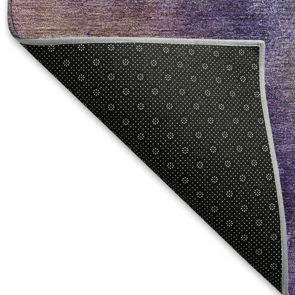 HomeRoots 10' X 14' Vibrant Purple and Green Abstract Washable Rug - Perfect for Indoor and Outdoor Spaces! 658650