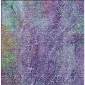 HomeRoots 10' X 14' Vibrant Purple and Green Abstract Washable Rug - Perfect for Indoor and Outdoor Spaces! 658650