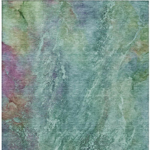HomeRoots 8' X 10' Abstract Area Rug in Teal, Blue, Green & Purple - Durable, Washable for Indoor & Outdoor Use 658654