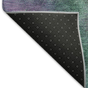 HomeRoots 8' X 10' Abstract Area Rug in Teal, Blue, Green & Purple - Durable, Washable for Indoor & Outdoor Use 658654