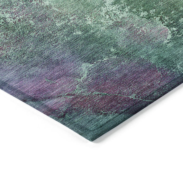 HomeRoots 8' X 10' Abstract Area Rug in Teal, Blue, Green & Purple - Durable, Washable for Indoor & Outdoor Use 658654