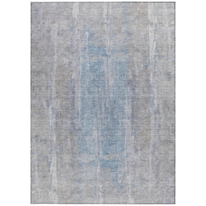 HomeRoots 8' X 10' Beige and Blue Abstract Washable Area Rug - Durable, Stylish, Pet-Friendly for Indoors & Outdoors 658660