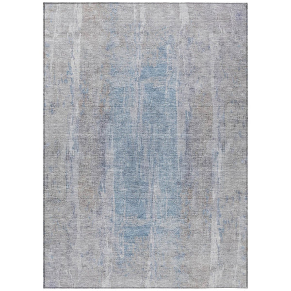 HomeRoots 8' X 10' Beige and Blue Abstract Washable Area Rug - Durable, Stylish, Pet-Friendly for Indoors & Outdoors 658660