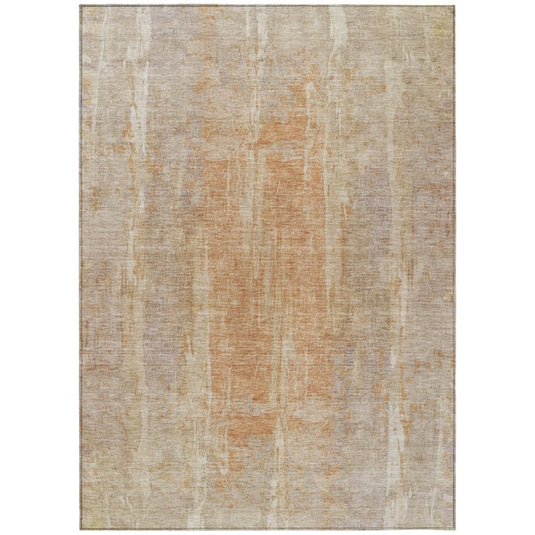 HomeRoots 5' X 8' Khaki & Beige Abstract Area Rug - Washable, Durable, Indoor/Outdoor Essential for Any Space 658664