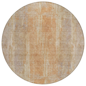 HomeRoots 8' Khaki and Beige Round Abstract Area Rug - Durable, Washable, Stylish for Indoor and Outdoor Spaces 658665