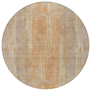 HomeRoots 8' Khaki and Beige Round Abstract Area Rug - Durable, Washable, Stylish for Indoor and Outdoor Spaces 658665