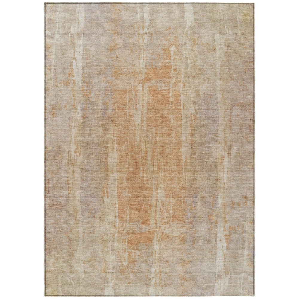 HomeRoots 9' X 12' Durable Khaki and Beige Abstract Washable Area Rug for Indoor and Outdoor Spaces 658667