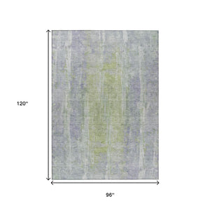HomeRoots 8' X 10' Washable Plum & Green Abstract Area Rug - Modern, Durable Design for Indoor & Outdoor Use 658678
