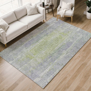 HomeRoots 8' X 10' Washable Plum & Green Abstract Area Rug - Modern, Durable Design for Indoor & Outdoor Use 658678