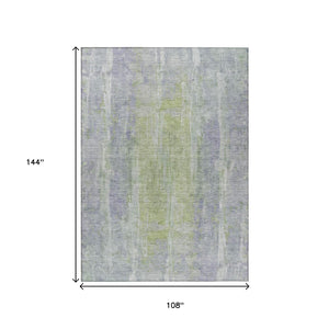 HomeRoots 9' X 12' Stylish Plum and Green Abstract Washable Area Rug – Durable, Versatile for Indoor & Outdoor Use 658679