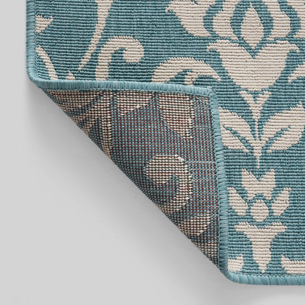 English Elm Christopher Knight Home® - MERIDIAN Machine-Woven Botanical Area Rug 5'3" x 7' Blue & Ivory Polypropylene Low Pile Durable Carpet 65868.00