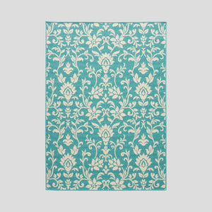 English Elm Christopher Knight Home® - MERIDIAN Machine-Woven Botanical Area Rug 5'3" x 7' Blue & Ivory Polypropylene Low Pile Durable Carpet 65868.00