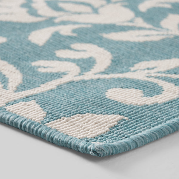 English Elm Christopher Knight Home® - MERIDIAN Machine-Woven Botanical Area Rug 5'3" x 7' Blue & Ivory Polypropylene Low Pile Durable Carpet 65868.00