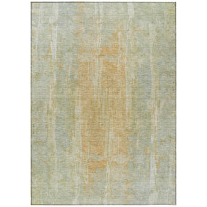 HomeRoots 8' X 10' Sage and Copper Abstract Washable Area Rug - Stylish, Durable, Indoor/Outdoor Versatile Design 658684