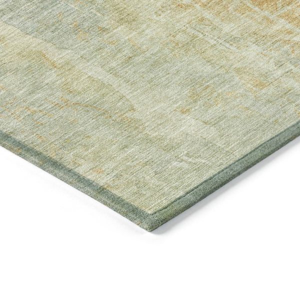 HomeRoots 8' X 10' Sage and Copper Abstract Washable Area Rug - Stylish, Durable, Indoor/Outdoor Versatile Design 658684
