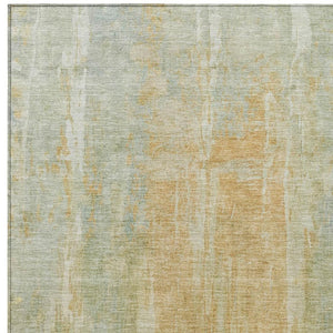 HomeRoots 8' X 10' Sage and Copper Abstract Washable Area Rug - Stylish, Durable, Indoor/Outdoor Versatile Design 658684