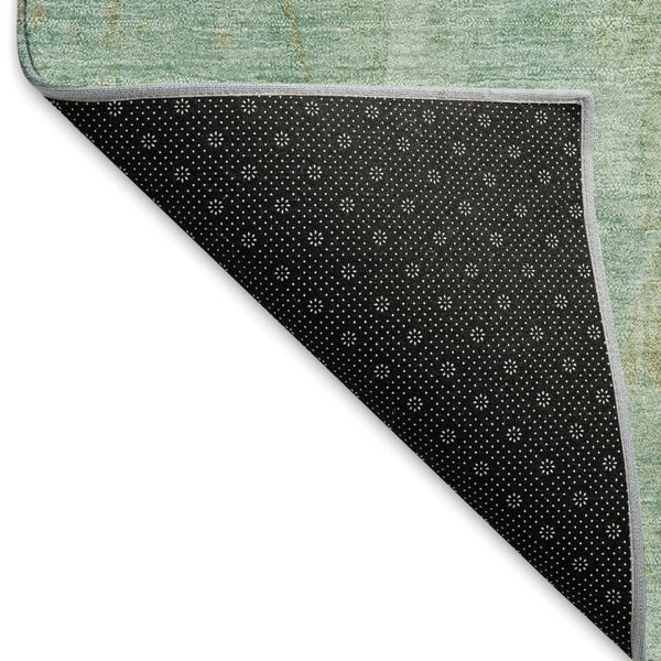 HomeRoots 5' Teal Blue & Copper Abstract Washable Area Rug – Durable, Stylish, Indoor/Outdoor Perfect Fit! 658694