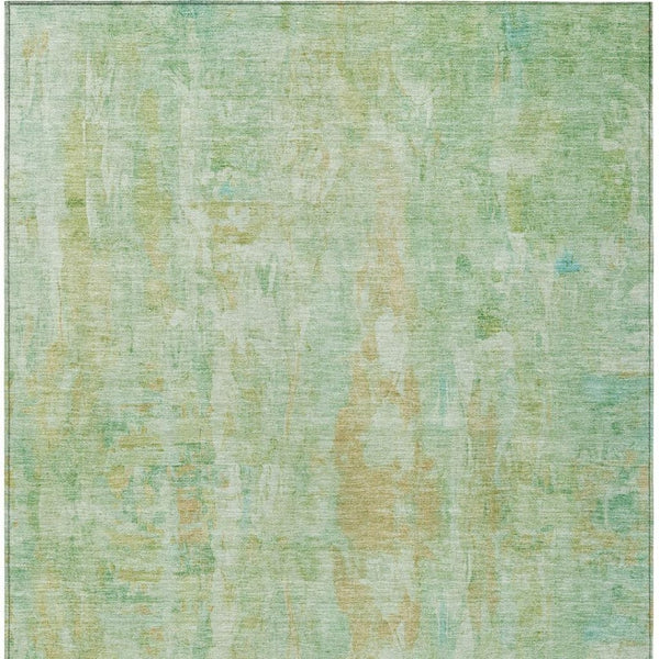 HomeRoots 5' X 8' Stylish Fern Green and Copper Abstract Washable Area Rug for Indoor and Outdoor Spaces 658706