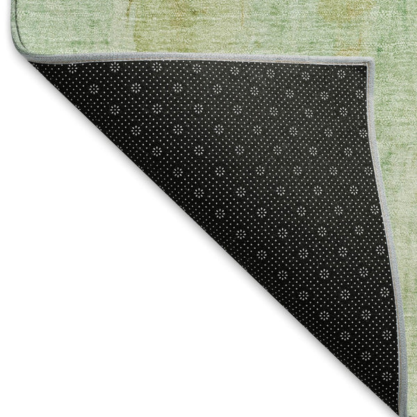 HomeRoots 8' X 10' Stylish Fern Green and Copper Abstract Washable Area Rug for Indoor and Outdoor Spaces 658708