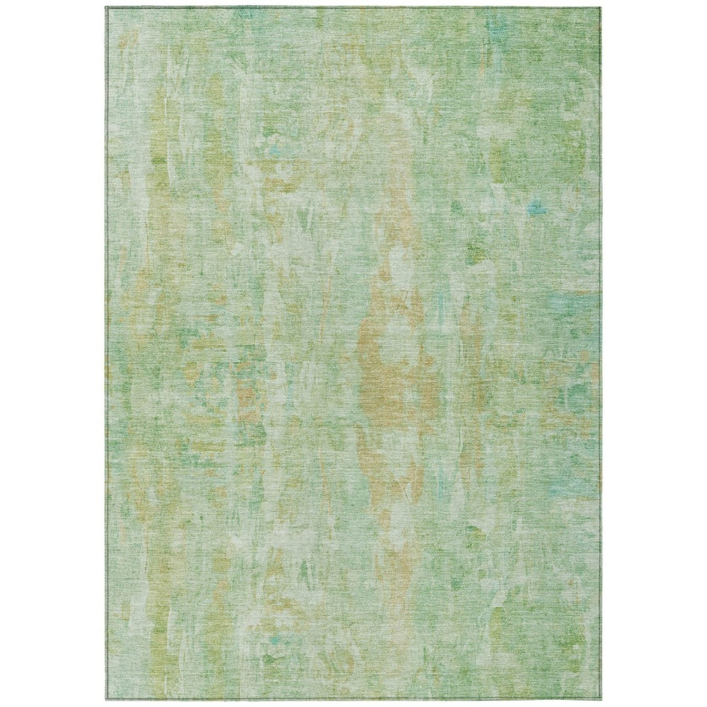 HomeRoots 10' Stylish Fern Green & Copper Abstract Washable Area Rug – Ideal for Indoor & Outdoor Spaces! 658710