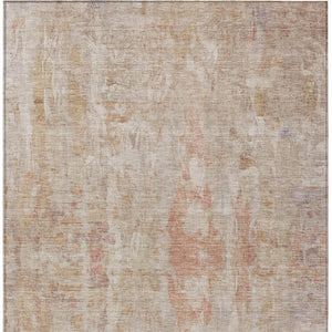 HomeRoots 8' X 10' Beige and Salmon Abstract Rug – Machine Washable, Stain-Resistant for Indoor & Outdoor Use! 658714