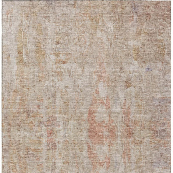HomeRoots 8' X 10' Beige and Salmon Abstract Rug – Machine Washable, Stain-Resistant for Indoor & Outdoor Use! 658714
