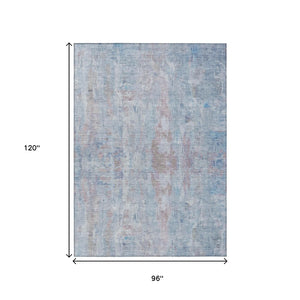 HomeRoots 8' X 10' Blue and Blush Abstract Area Rug - Stylish, Durable, Washable Indoor/Outdoor Design for Modern Spaces 658720