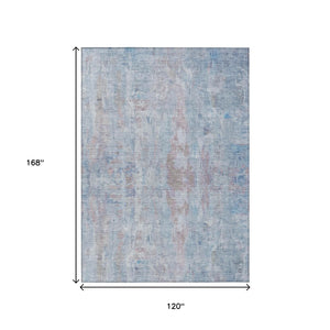 HomeRoots 10' Blue and Blush Abstract Washable Area Rug - Durable, Stain-Resistant, Indoor/Outdoor Style for Any Space 658722