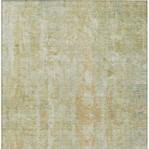 HomeRoots 5' X 8' Vibrant Key Lime & Copper Abstract Rug - Washable, Durable for Indoor & Outdoor Spaces! 658724