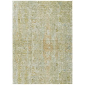 HomeRoots 8' X 10' Vibrant Key Lime and Copper Abstract Washable Area Rug for Indoor Outdoor Versatility 658726