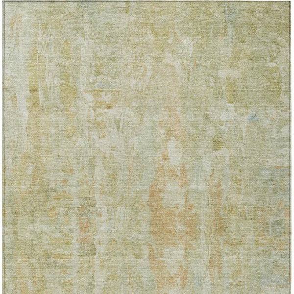 HomeRoots 9' X 12' Key Lime & Copper Abstract Area Rug - Washable, Durable, Modern Design for Indoor/Outdoor Use 658727